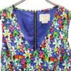 Kate Spade Silk Blend Floral No Sleeve V Neck One Piece 8 Navy Women Used