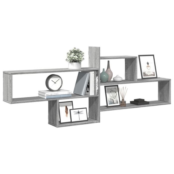 VidaXL Étagère murale sonoma gris 167,5x18x68 cm bois ingénierie 853322