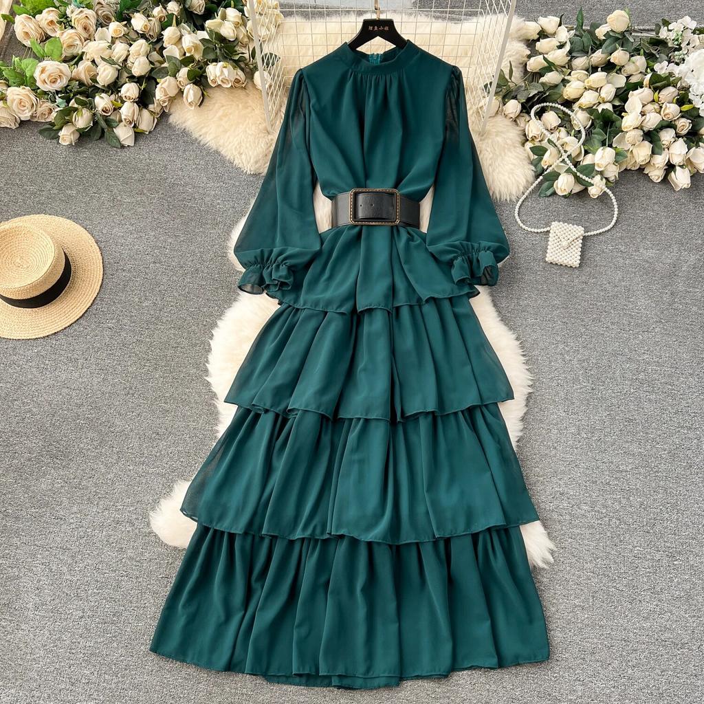 Podzimní krajka Vintage pohádkové šaty Dámské Patchwork Elegantní Party Midi Šaty Dámská mašle Korejská móda One Piece Sweet Dress 2024