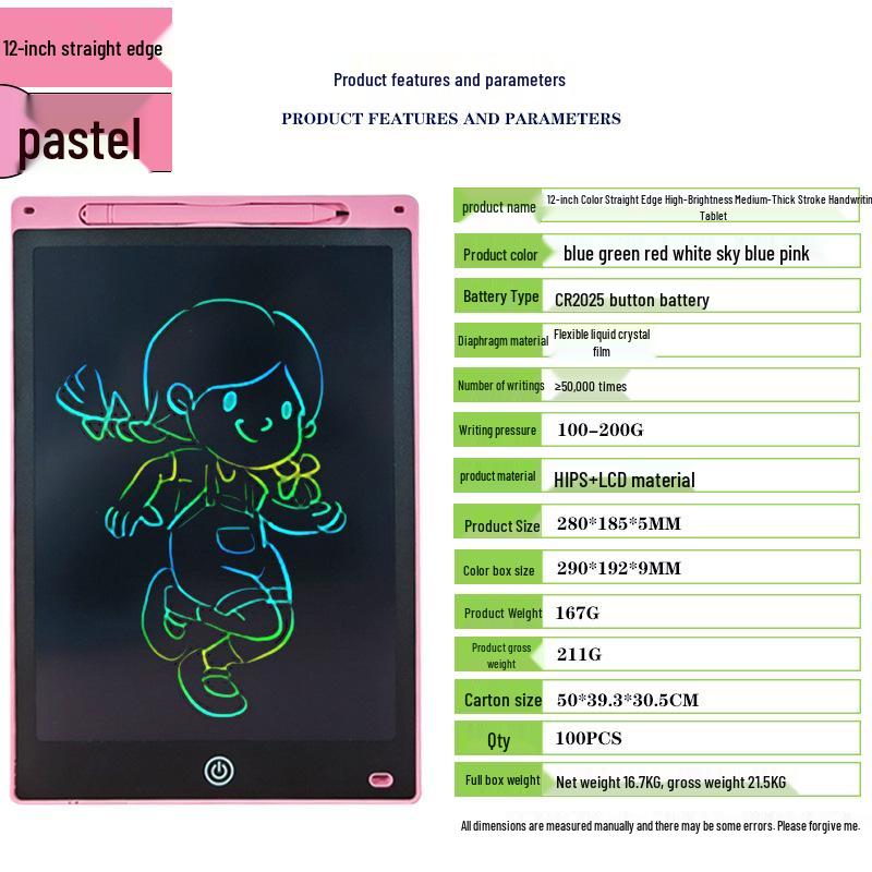 Kids' LCD Drawing Tablet - 6.5/8.5/10/12 Inch with One-Click Clear Screen