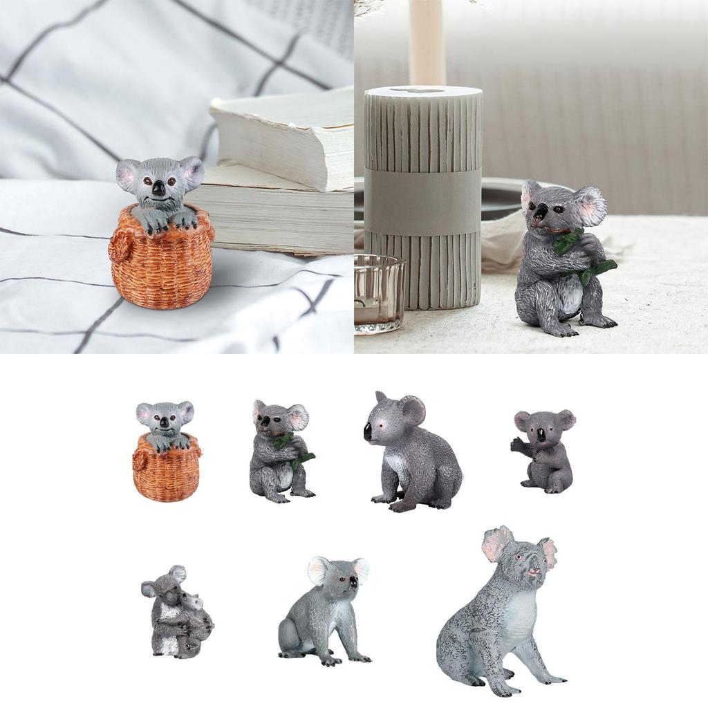 Miniature Australian Animal Koala Bear Figurine for Bath Toys DIY Landscaping Teaching Aids Photo Props Party Decoration
