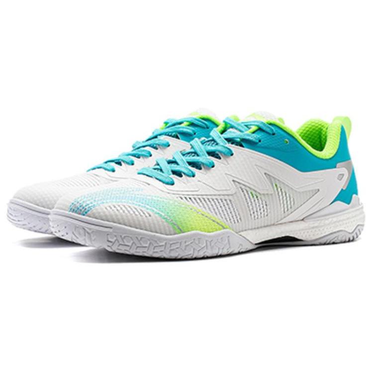 Li Ning Classification de la fonction d'amorti Fonctionnalité d'amorti Chaussures de tennis de table basses Unisexes Blanc Bleu APPR001-4