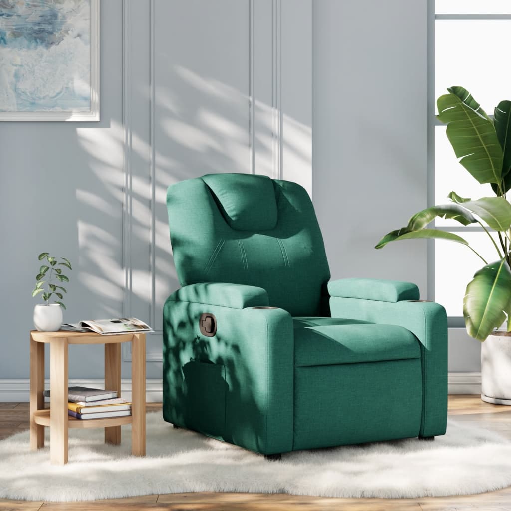 Relaxation Armchair Dark Green Fabric