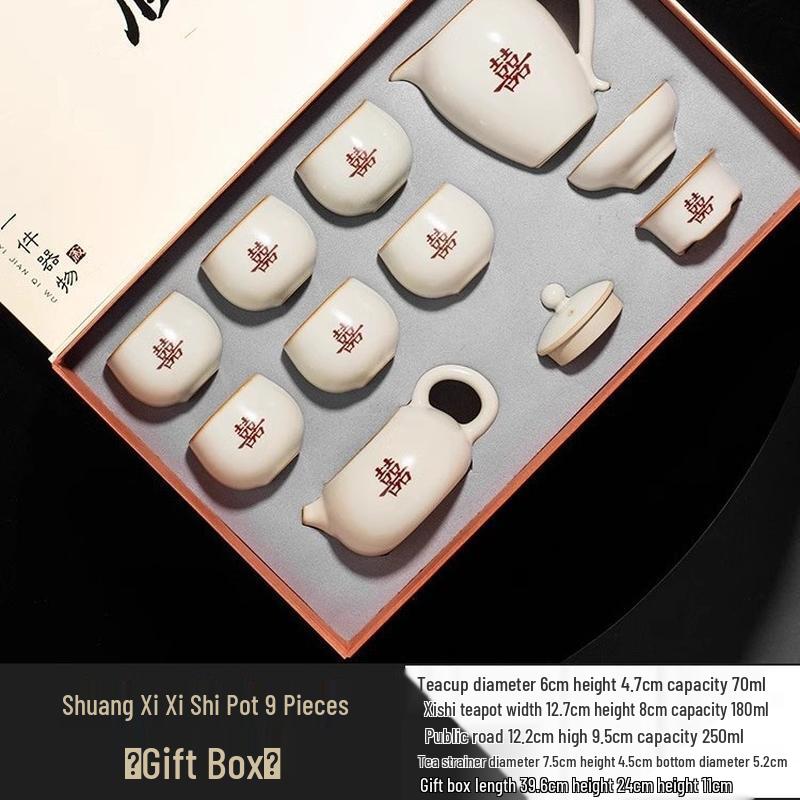JINGRX Forbidden City Double Happiness Tea Set