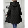 VEZFAA Women's Fashion Casual Fall Winter Solid Color Print Long Sleeve Jackets & Coats Down Coats