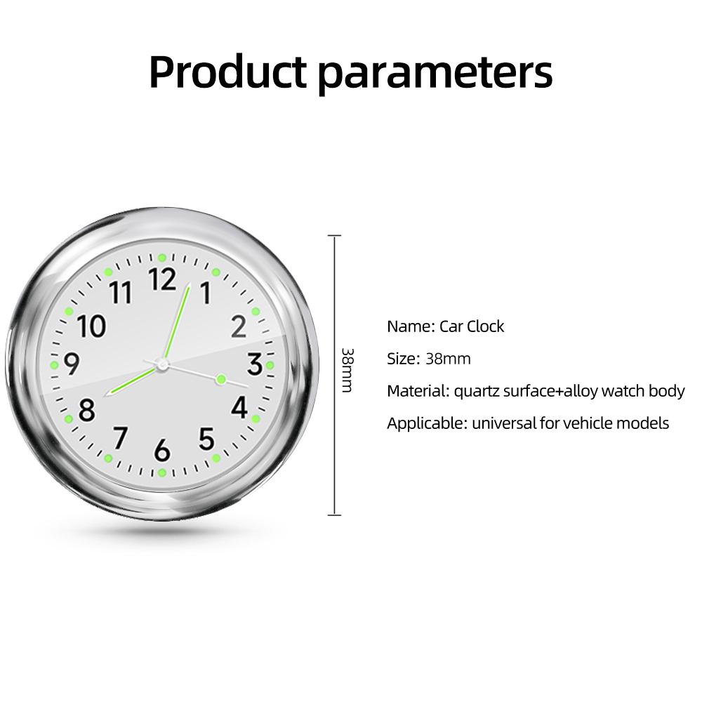 Luminous Motorcycle Car Clock Auto Internal Stick-On Mini Waterproof Watch Mechanics Quartz Clocks Auto Ornament Car Accessories