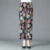 WTEMPO Summer Mom Elastic High Waist Casual Stretchy Cropped Pants Women Large Size Loose Printed Thin Trousers