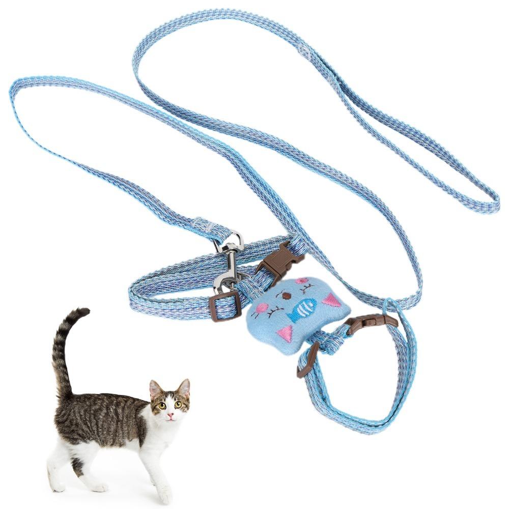 Escape-Proof Cat Harness with Leash Adjustable Pet Walking Harness Outdoor Use