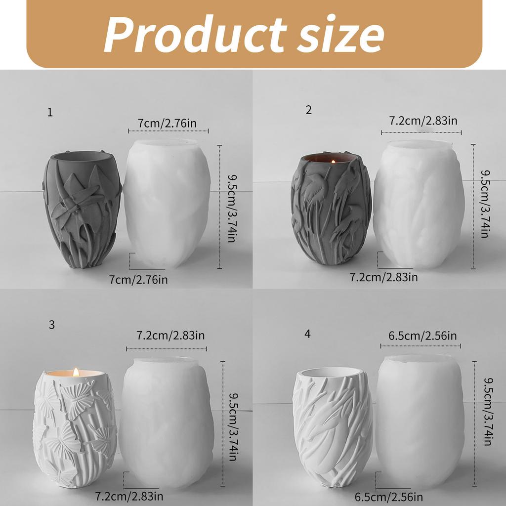 Versatile Silicone Planter and Candle Holder Molds Flexible Silicone Brush Container Mold Personalized Candle Cup Mold