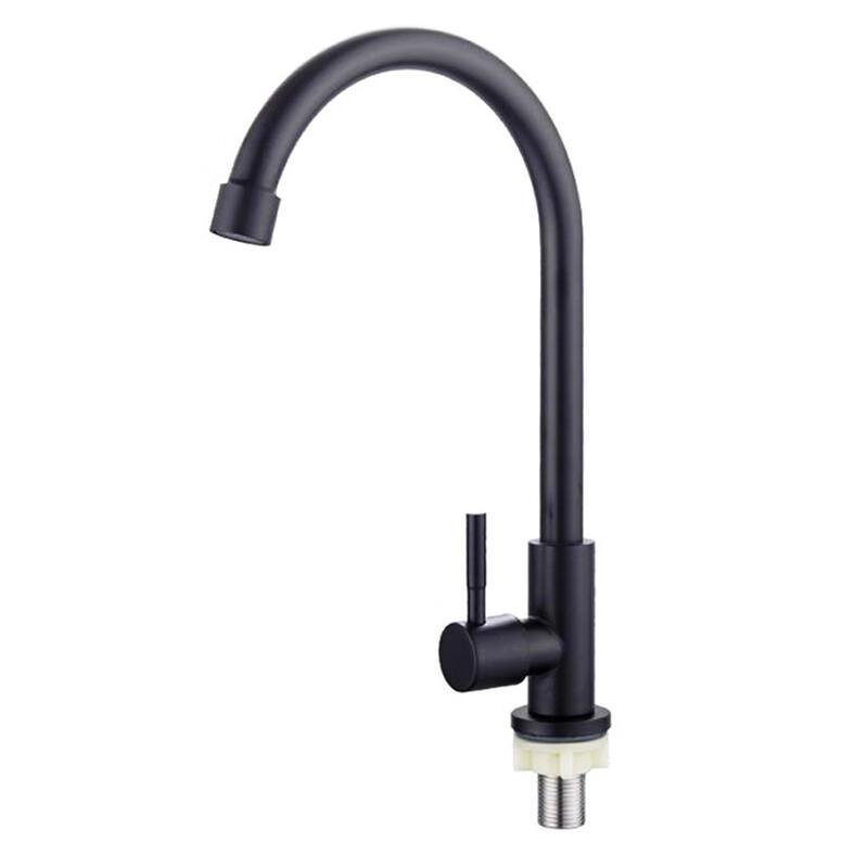 MDNG Single Cold Rotatable Black Kitchen Faucet