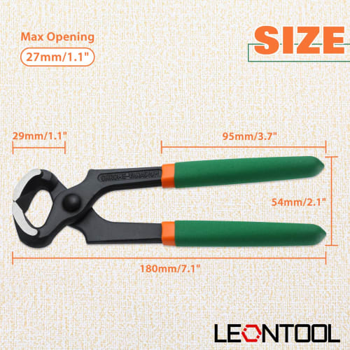LEONTOOL Nail Puller, End Nippers, Heavy-Duty, Non-Slip, for High Heels, Nail Puller, Wire Cutter, End Cutting Nipper, Nail Puller, for Car Tire and P