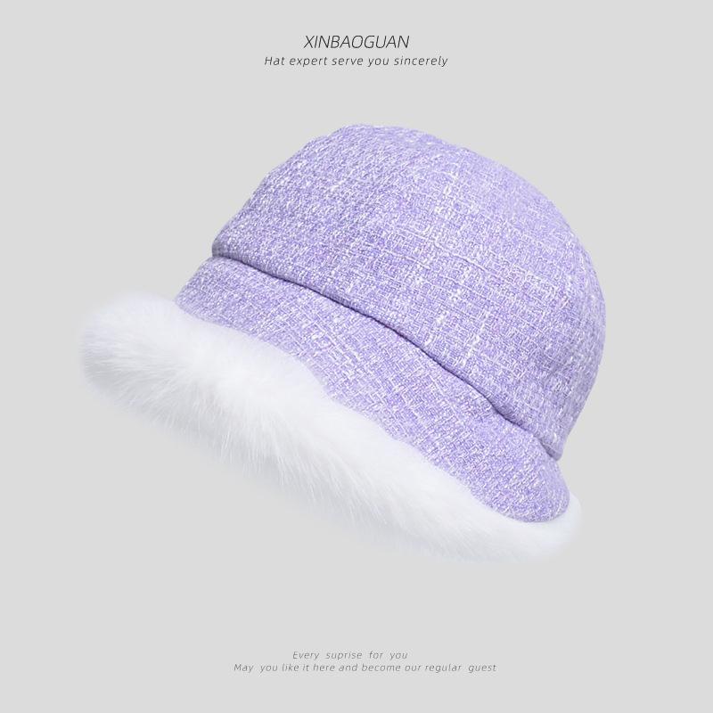 2023 Fluffy Bucket Hat Women Winter Warm Thicken Cold Protection Fisherman Cap High Quality Plush Thieken Fashion Ladies Panama Hat