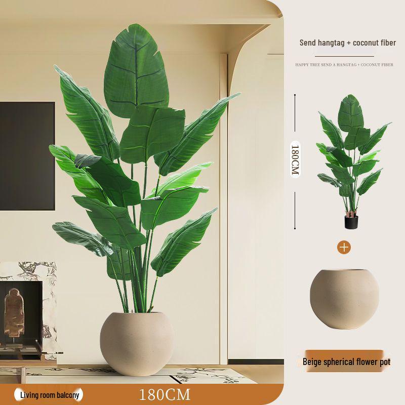 Large Faux Bird of Paradise Tree - Indoor Living Room Floor-Standing Luxury Green Plant Decor