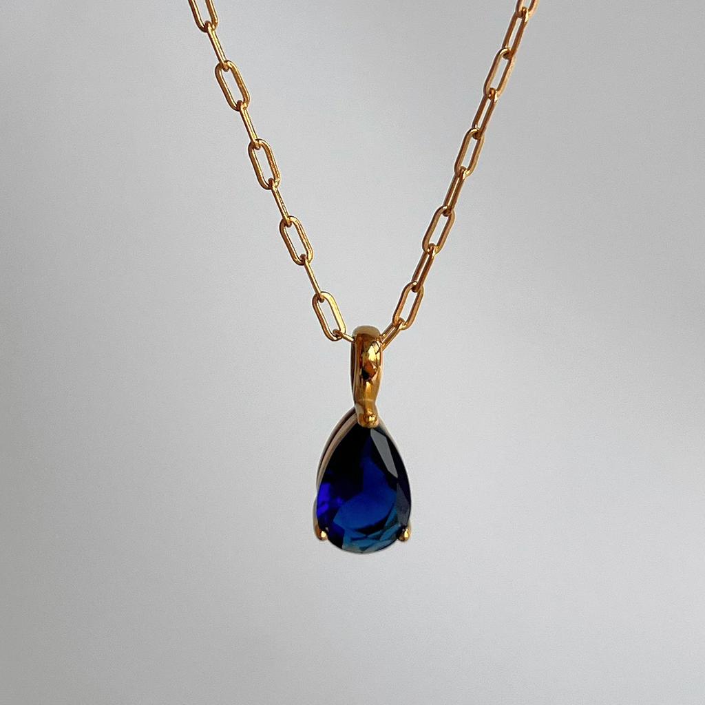 18k Gold-Plated Retro Zircon Birthstone Necklace