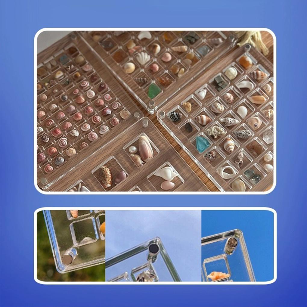 White Shell Display Box Style 1 Transparent 36 Grid Acrylic Box Jewelry Storage Bead Organizer Shell