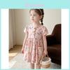 Summer Girl Dress With Soft Cotton Fabric And Floral Pattern For Toddler Girls