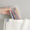 Transparent Stationery Box Pencil Case with Snap-Tight Lid Dustproof Large Capacity Stackable Pencil Holder Storage Container