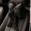 New car headrest waistrest lace polka dot car seat neck pillow cushion cute cushion
