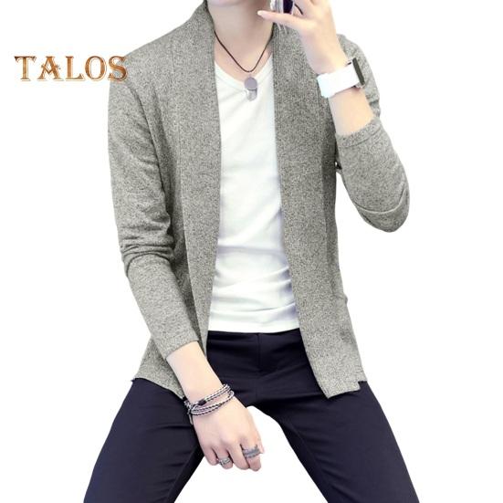 Herren Strickjacke Herbst Winter Strickmantel Mittellang Langarm Strickmode Einfarbig Slim Fit Offene Maschen Warme Alltagskleidung Arbeit Dating Jacke