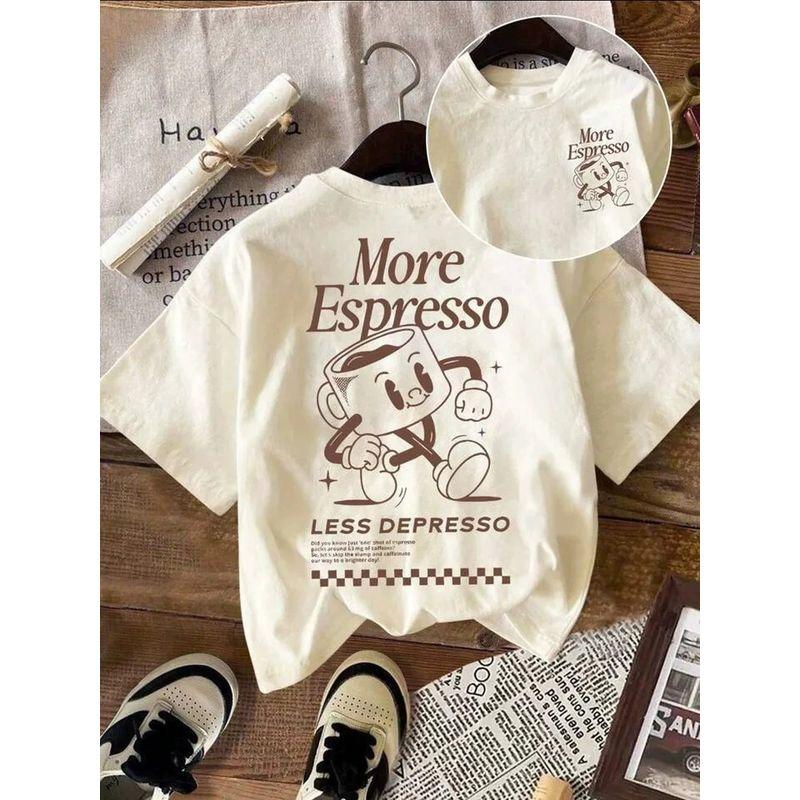 Printed T-shirt Top Fashion Style New Fashion Casual Loose Print Short Sleeve Cotton T-shirt Top