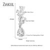 ZAKOL Luxury CZ Leaf Shape Long Dangle Earrings for Women Shinny Water Drop Cubic Zirconia Bridal Jewelry EP5097