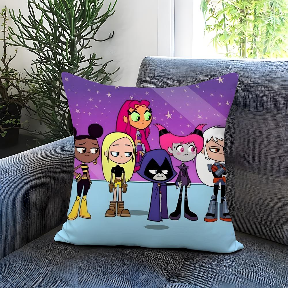 anime Teen Titans Go! Cushion Cover Comfortable Reversible Pillow Cover Ideal for Car Sofa Bedroom & Beyond