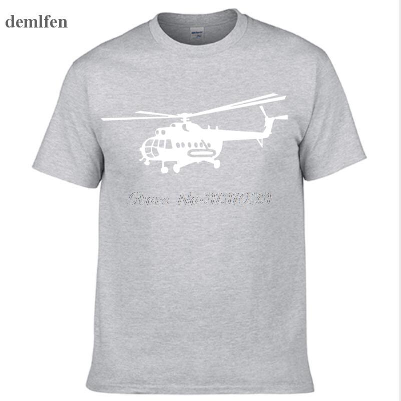 Summer Style Brand New Male T Shirts Novelty MI-8 Helicopter USSR Victory Day Print T-shirt Short Sleeve Cotton Tee Shirts