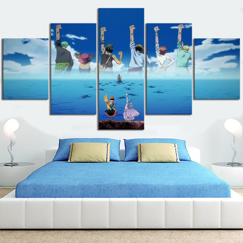 

Плакат с принтом на холсте, украшение для дома, 5 шт., цельная картина, мультяшная современная настенная художественная картина для гостиной, модульная 20x35cm*2 20x45cm*2 20x55cm*1