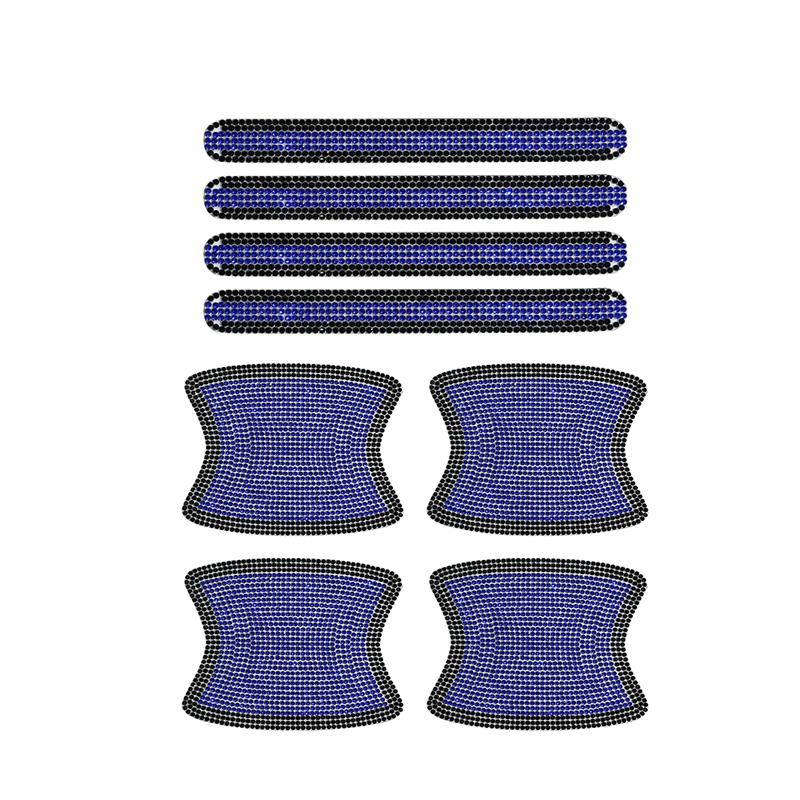 8PCS Universal Car Door Handle Sticker Decal Warning Diamond Auto Strip Driving Safety Bling Car Accessories for Girls Wholesale