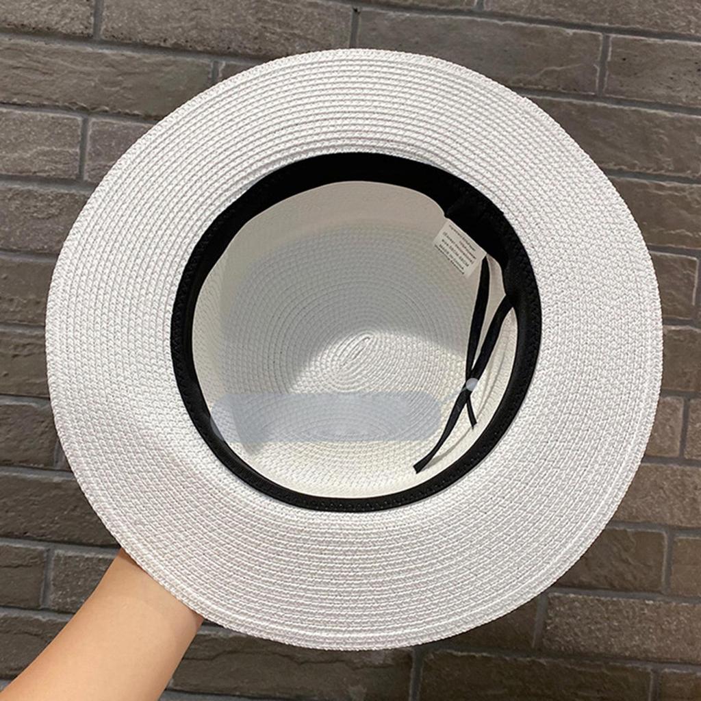 Flat Cap Straw Hat For Women Straw Flat Hat Straw Panama Hat Summer Hat Wide Summer Sunhat Pork Pie Hat Sunscreen Hat