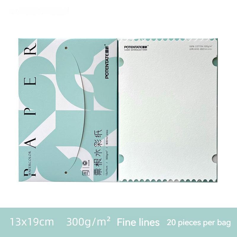 A4/A5/A6 10-20 Sheets Art Watercolor Paper 300 Gsm Thick Textured Cotton Paper Deckled Edge Handmade Paper for Painting Postcard