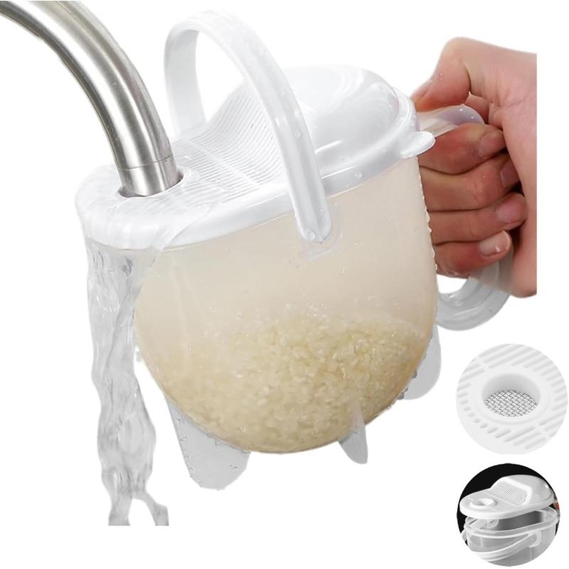 Hands-Free Rice Washing Strainer – Convenient Rice Cleaner and Drainer for Home Use Effortless Rice Rinsing Basket Kitchen Tool