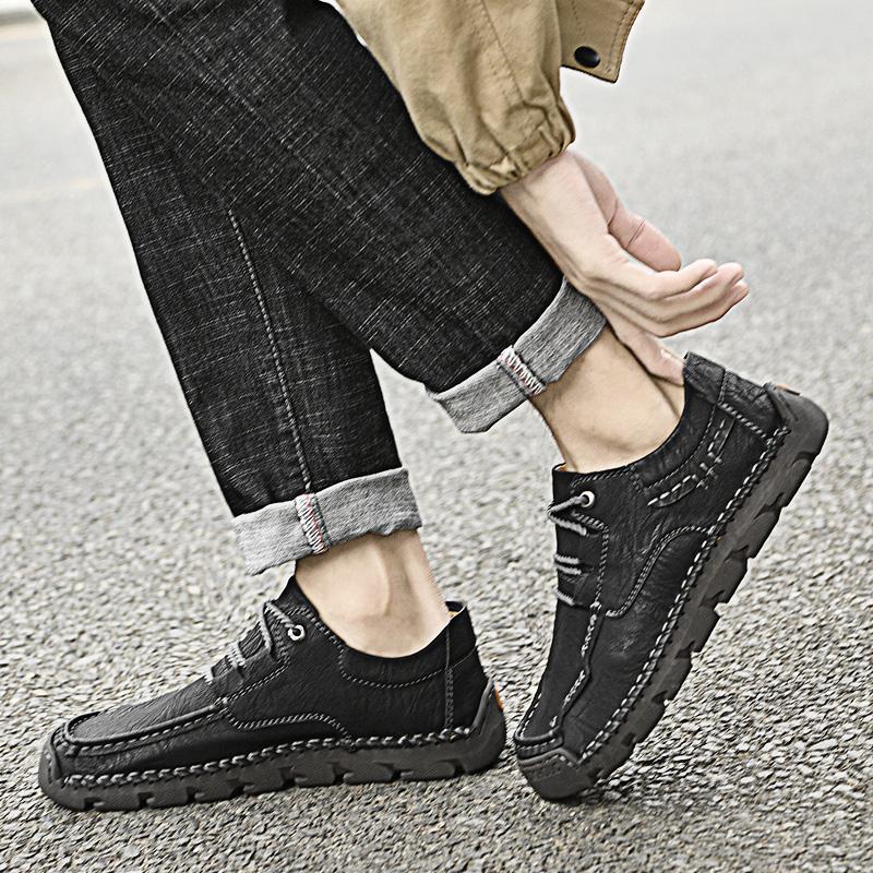 38-48 Herren Übergröße Einfache und Modische Lässige Lederschuhe Outdoor Low Cut Wanderschuhe