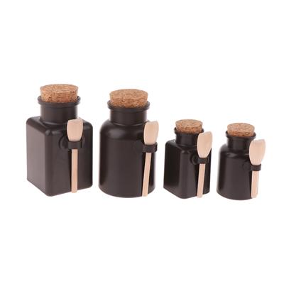 100-300G Refillable Frosted Seal Jar With Wooden Spoon Bath Salt Abs Bottle Soft Cork Storage Stopper Empty Travel Containers