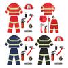 8 Pcs Kids Fireman Costume Set Firefighter Dress-Up Set with Extinguisher Birthday Party Role Play Pretend Gift for Toddler Boys Girls