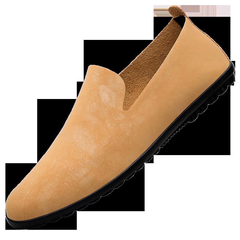 Bean Bean Men's Cowhide Slip-On Casual Leather Shoes
