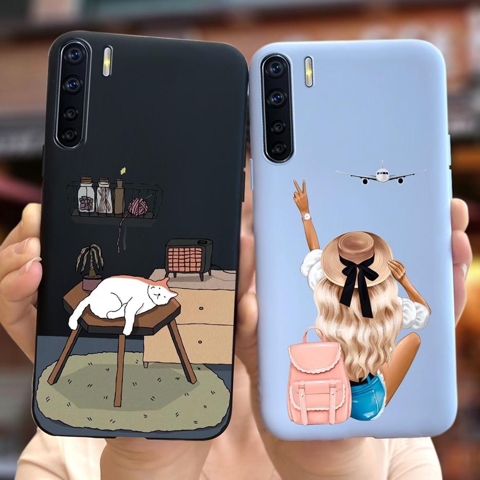 Für Oppo A91 Hülle Oppo Reno3 CPH2043 Niedliche Astronauten Cartoon Hülle Weiche TPU Handyhülle Für Oppo F15 Reno 3 OppoA91 Fundas Bumper