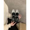 Coarse heel bag head half slippers light mouth women's shoes spring 2025 new simple and versatile one word with silver cool shoes