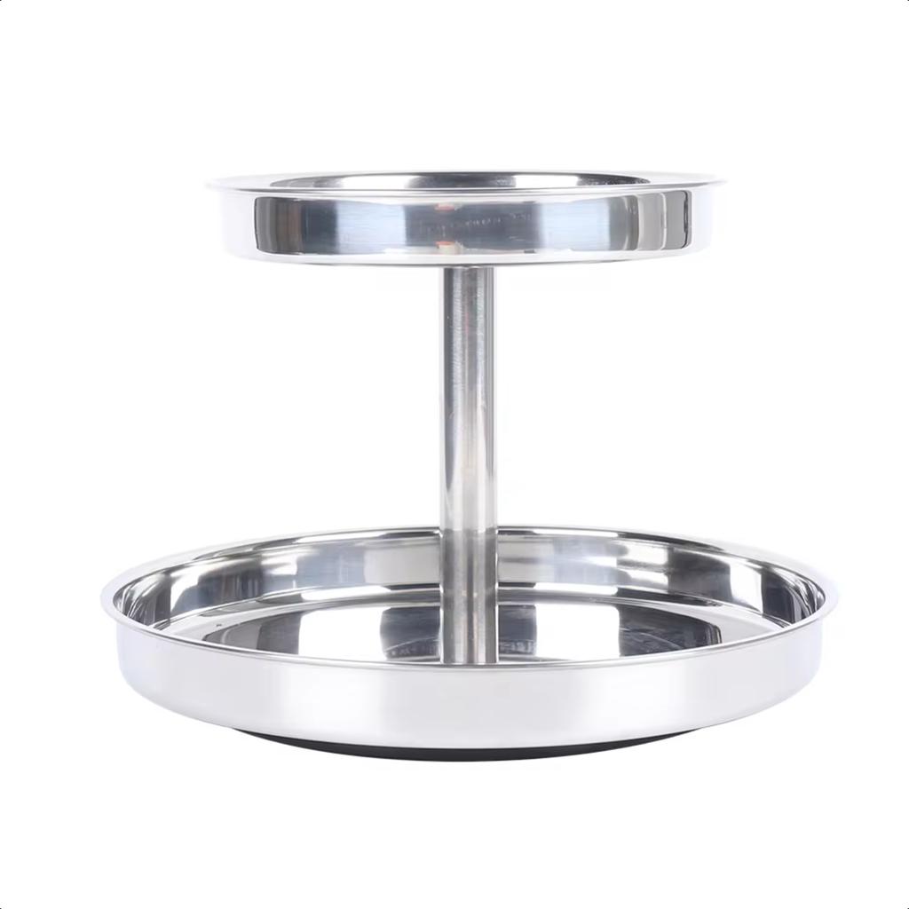 ° Rotating Two Tier Condiment Organizer Turntable Spice Rack Bathroom Kitchen Shelf