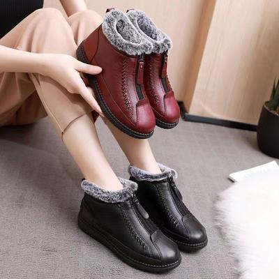 Cotton Shoes Women's Winter Velvet Warm People's Short Boots Thickened Non-slip Flat-bottomed Snow Boots Women