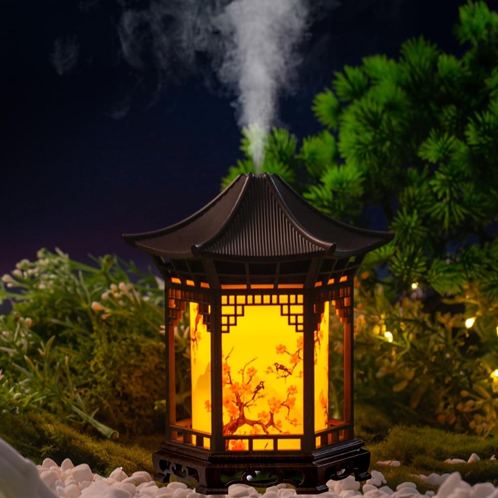 Chinese-Style Mini Humidifier & Night Light - USB- Portable Cool/Dry Mist Air Humidifier with Traditional Pagoda/Tortoise Design, ABS Quiet Operation