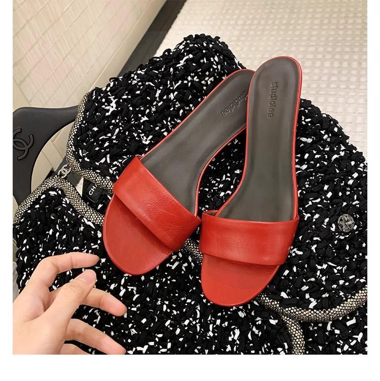 Spot Second Hair! Grape Mother with the Same T * Row Style Minimalist Temperament Versatile Silk Elegant Kitten and Slippers Woman