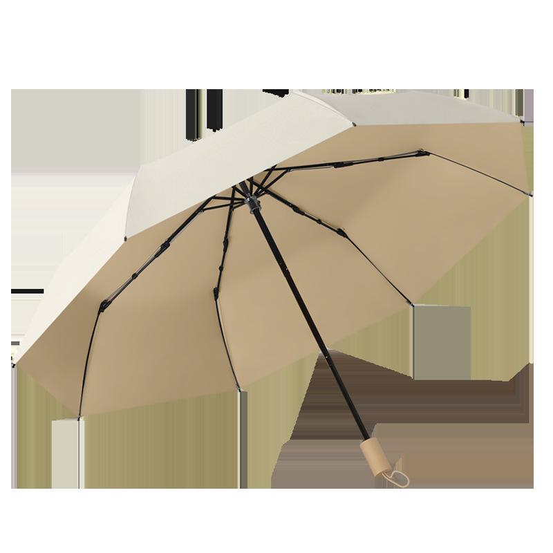 Neuer handgeöffneter 8-Speichen-Farbkleber-Wetter- und Regenschirm Faltbarer Sonnenschirm Dreifachschirm