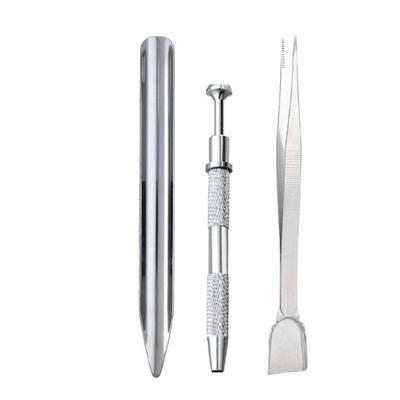 3 Pieces Practical Jewellery Tweezers Stainless Steel Gemstones Grabber Beading Supplies Professional Bead Pickup Tool