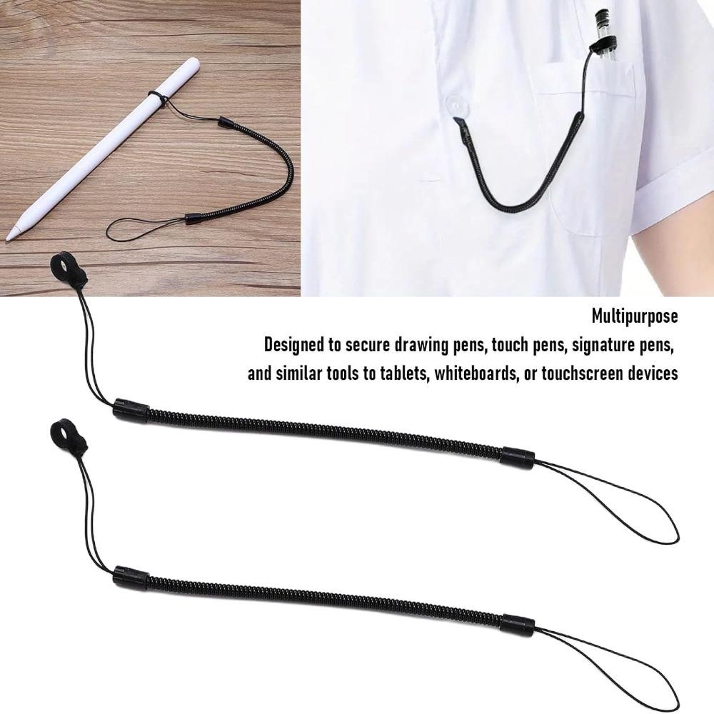 8pcs Elastic Pen Lanyard Coil Pen Leash Lightweight Stylus Tether Tablet