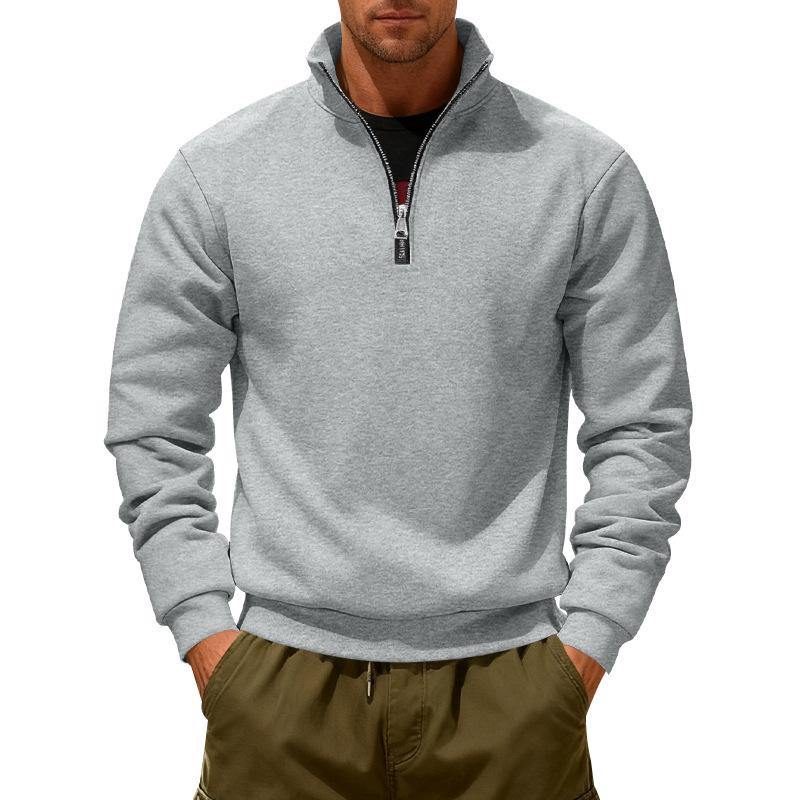 Weit geschnittenes Outdoor-Herren-Thermo-Halbzip-Stehkragen-Pullover-Sweatshirt