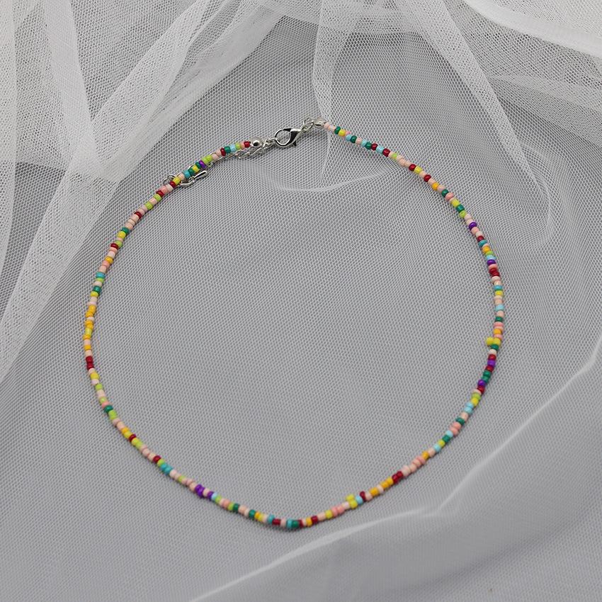 Korean Style Dopamine Color Beaded Necklace - Girly Bohemian Clavicle Chain