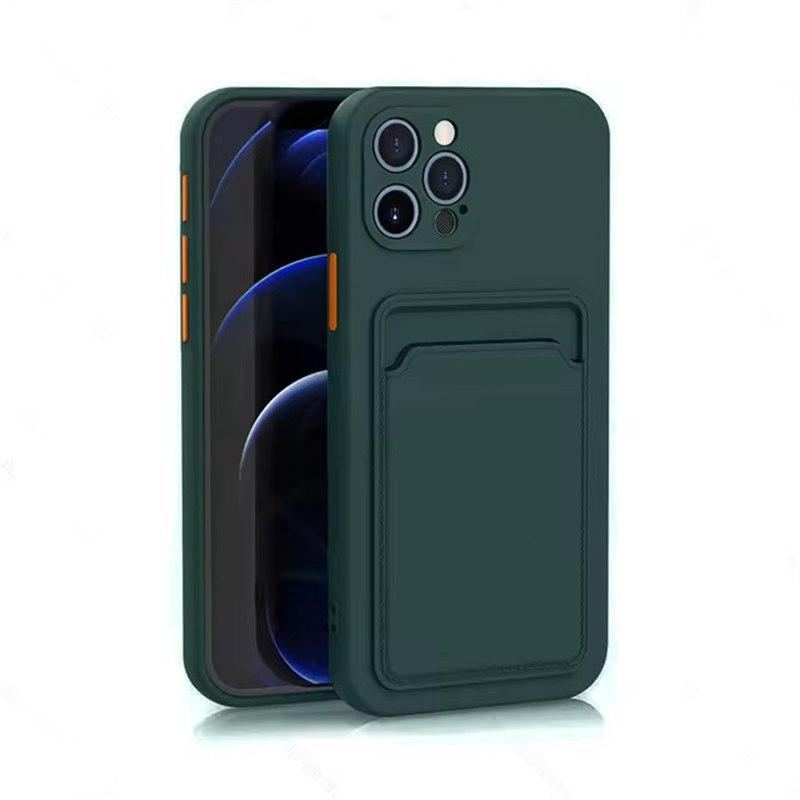 Luksus silikonkortholder lommebokveske for iPhone 15 14 13 12 11 Pro Max Plus støtsikker telefonveske Kortspordeksel Tilbehør