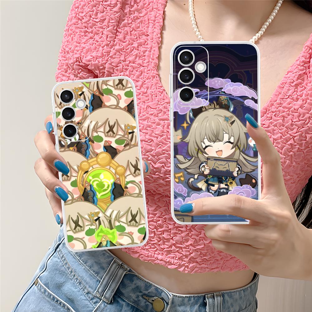 Game GI Kirara Mobile Phone Case for Samsung Galaxy S25 S24 S23 S22 S21Plus FE Ultra Clear Colorful Cover Pretty Cellphones