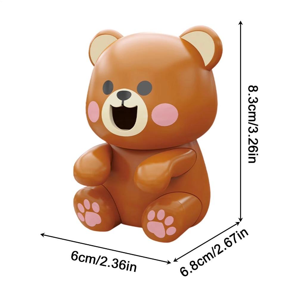 USB Rechargeable Clip-On Mini Food Cooling Fan Brown Bear Handheld Fan for Coffee Tea Cooling
